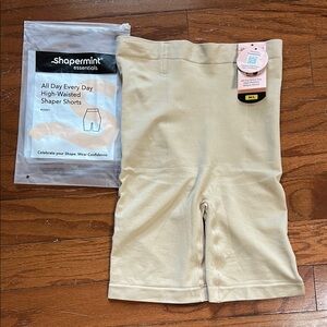 Shapermint High-Waisted Shaper Shorts in Beige